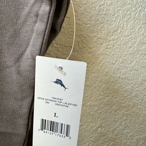 Tommy Bahama Quarter (1/4) Zip Top - Large - Gray - Picture 5 of 5